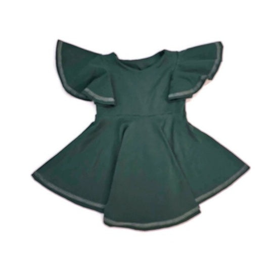 Evergreen Christmas Flounce Dress