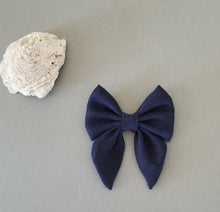 Load image into Gallery viewer, Sailor Bow ~ Nautical Navy