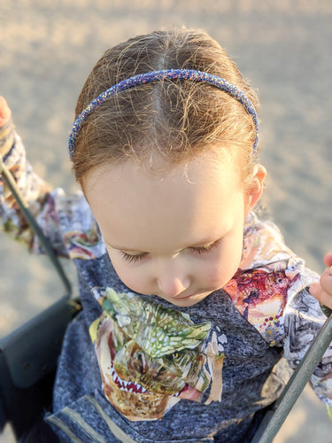 Iridescent Blue Glitter Headband