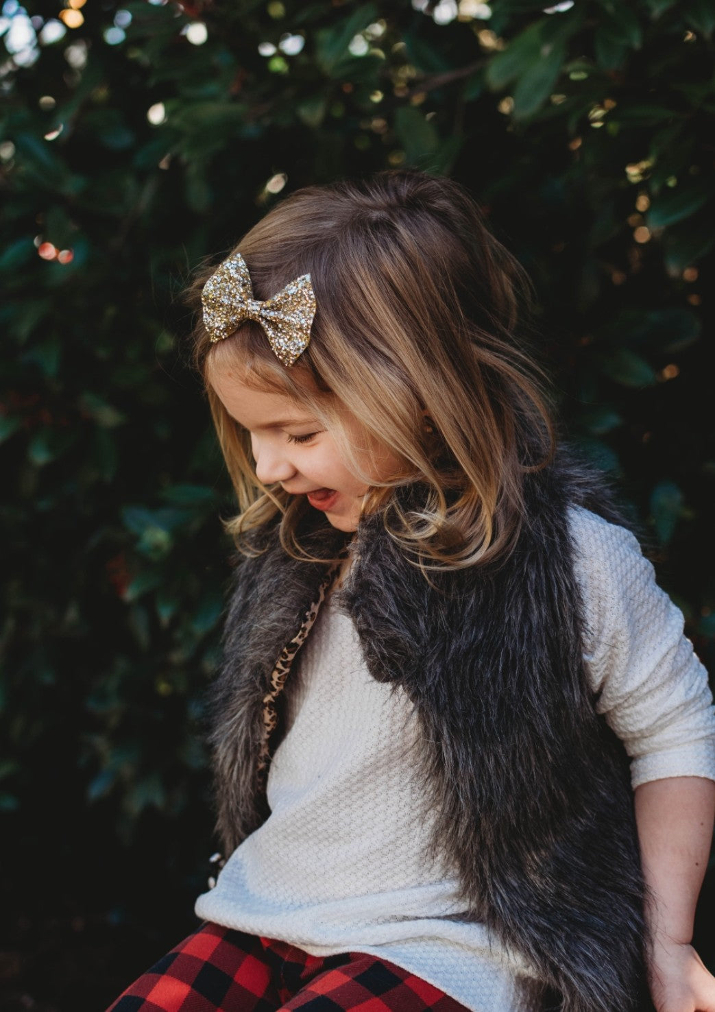 Gold glitter Pinch Bow